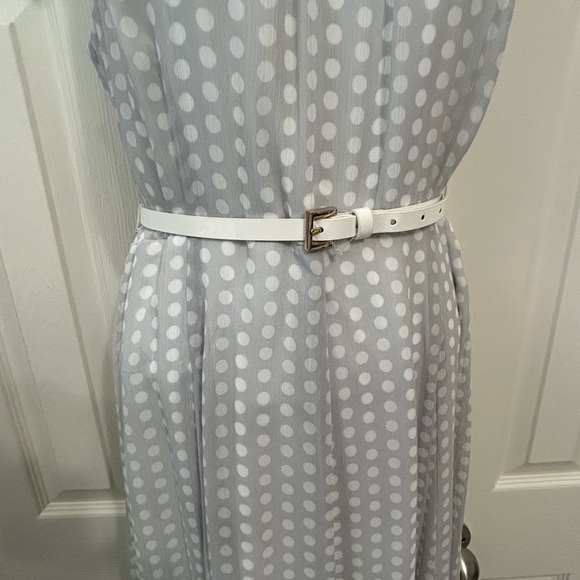 Tommy Hilfiger woman’s a line sleeveless gray and white polkadot dress ￼ - Picture 4 of 9